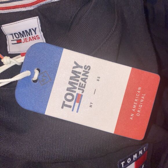 Tommy Jeans Oversized Short Sleeve Tee Shirt Dress Women Size Medium Black Badge - Picture 4 of 6